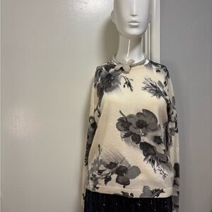Magaschoni Cashmere Sweater in Black and Cream